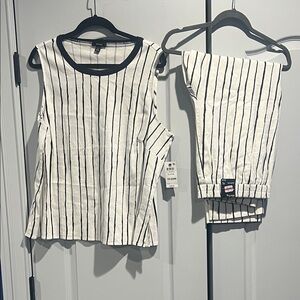Alfani Kids Black and White Striped 2pc Top/slacks